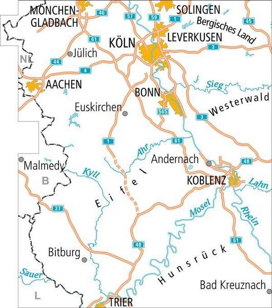 Produktbild: BVA ADFC Radtourenkarte Rheinland /Eifel 1:150.000