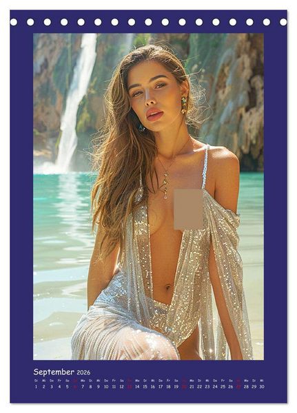 Produktbild: Sch&ouml;ne Dessous-Girls. Sinnliche Frauen am Wasser (Tischkalender 2026 DIN A5 hoch), CALVENDO Monatskalender