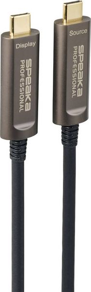 Produktbild: SpeaKa Professional USB-C&reg; Anschlusskabel USB-C&reg; Stecker, USB-C&reg; Stecker 15.00 m Schwarz SP-9505616 TPE-Mantel USB-C&reg;-Displaykabel