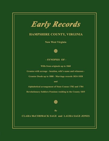 Produktbild: Early Records, Hampshire County, Virginia, Now West Virginia