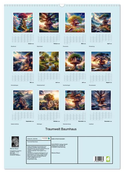 Produktbild: Traumwelt Baumhaus (Wandkalender 2026 DIN A2 hoch), CALVENDO Monatskalender