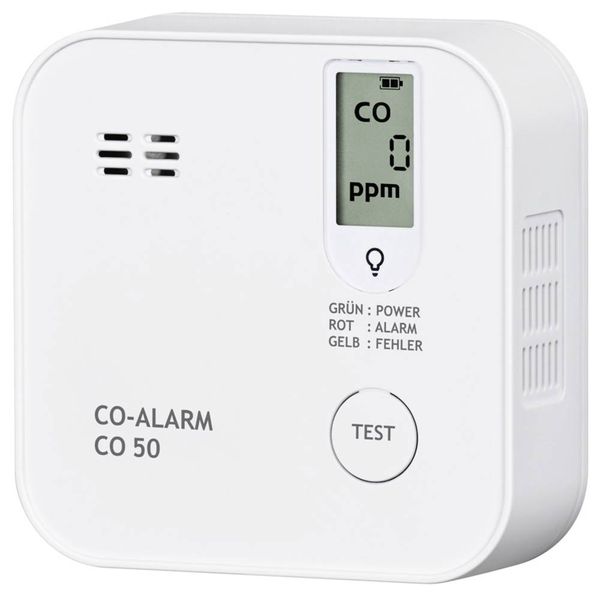 Produktbild: PENTATECH CO50 Kohlenmonoxid-Melder inkl. 10 Jahres-Batterie, mit internem Sensor batteriebetrieben detektiert Kohlenmonoxid