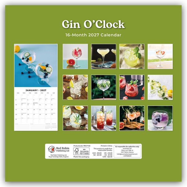 Produktbild: Gin o' Clock &ndash; Zeit f&uuml;r Gin 2027 &ndash; 16-Monatskalender