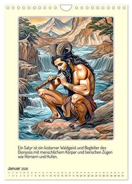 Produktbild: Mythologische Gestalten der griechischen Antike (Wandkalender 2026 DIN A4 hoch), CALVENDO Monatskalender