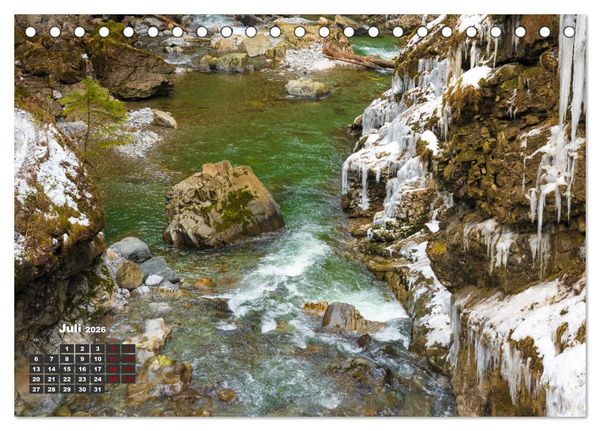Produktbild: Winterzauber in der Breitachklamm bei Oberstdorf (Tischkalender 2026 DIN A5 quer), CALVENDO Monatskalender