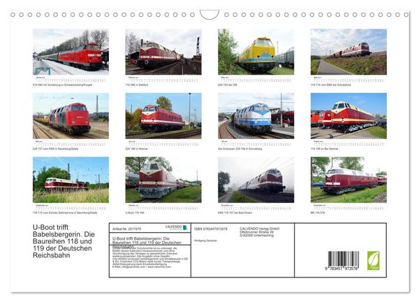 Produktbild: U-Boot trifft Babelsbergerin. Die Baureihen 118 und 119 der Deutschen Reichsbahn (Wandkalender 2026 DIN A3 quer), CALVENDO Monatskalender