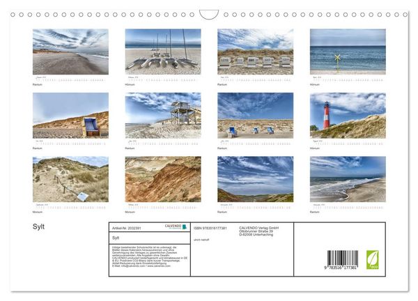 Produktbild: Sylt (Wandkalender 2026 DIN A3 quer), CALVENDO Monatskalender