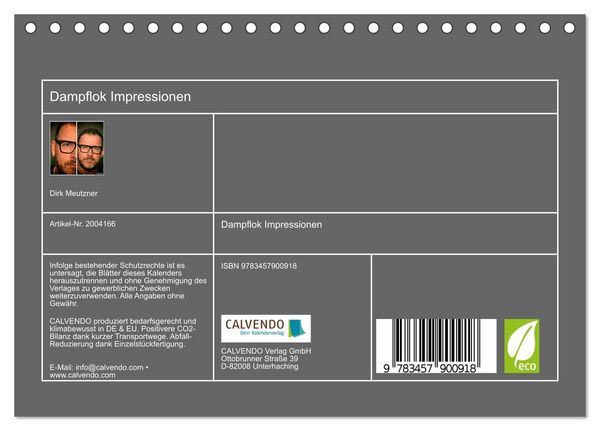 Produktbild: Dampflok Impressionen (Tischkalender 2026 DIN A5 quer), CALVENDO Monatskalender