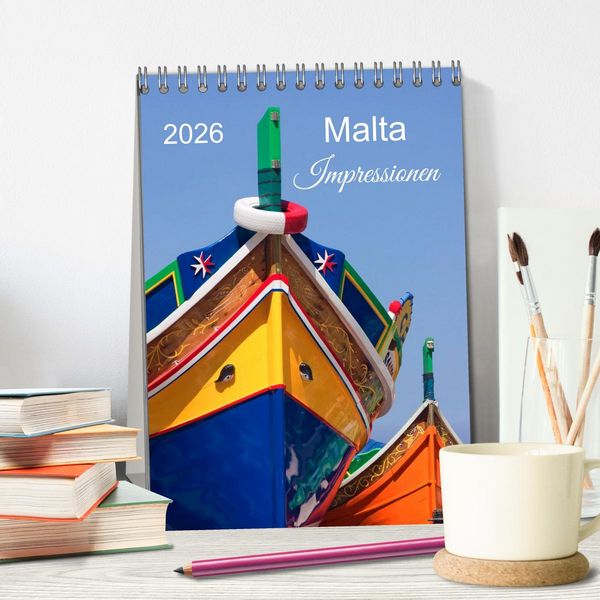 Produktbild: Malta Impressionen (Tischkalender 2026 DIN A5 hoch), CALVENDO Monatskalender