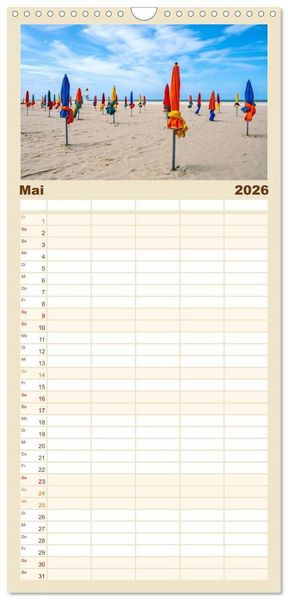 Produktbild: Familienplaner 2026 - Normandie - Frankreichs wundersch&ouml;ner Norden mit 5 Spalten (Wandkalender, 21 x 45 cm) CALVENDO