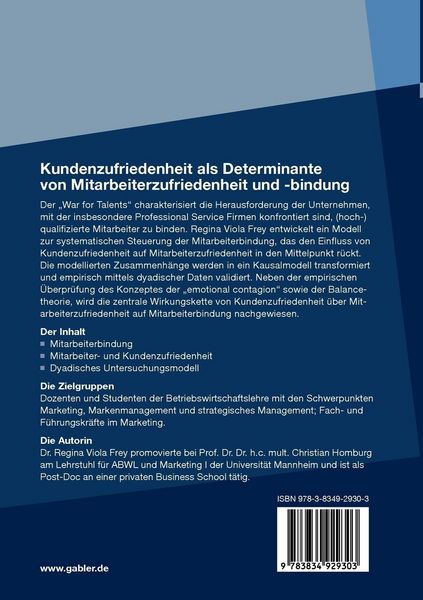 Produktbild: Kundenzufriedenheit als Determinante von Mitarbeiterzufriedenheit und -bindung