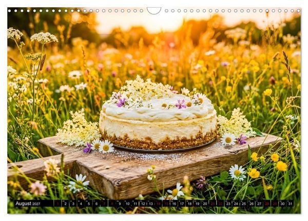 Produktbild: K&auml;sekuchen Kalender - K&ouml;stliche Dessertmomente (Wandkalender 2027 DIN A3 quer), CALVENDO Monatskalender