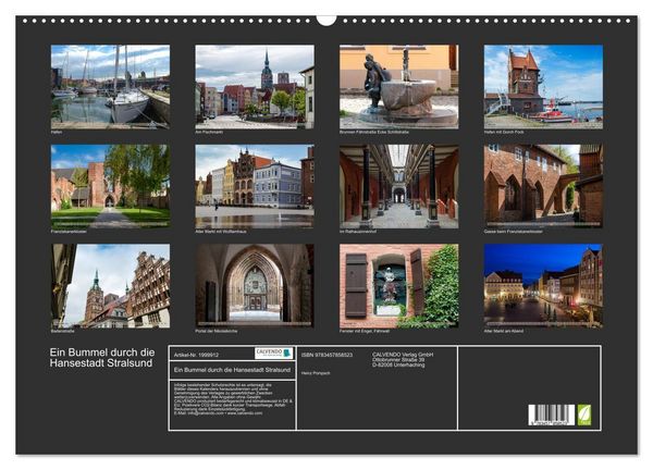 Produktbild: Ein Bummel durch die Hansestadt Stralsund (Wandkalender 2026 DIN A2 quer), CALVENDO Monatskalender