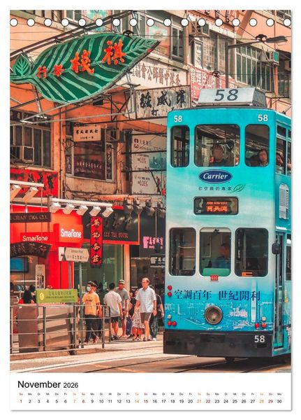 Produktbild: Hongkong Street live (Tischkalender 2026 DIN A5 hoch), CALVENDO Monatskalender