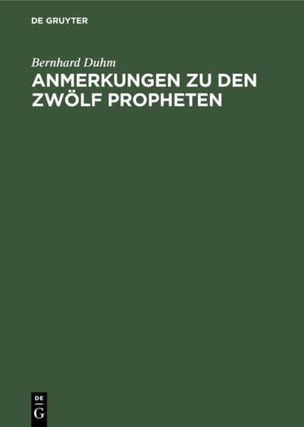 Produktbild: Anmerkungen zu den zw&ouml;lf Propheten
