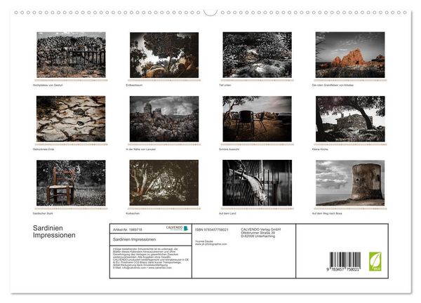 Produktbild: Sardinien Impressionen (hochwertiger Premium Wandkalender 2026 DIN A2 quer), Kunstdruck in Hochglanz