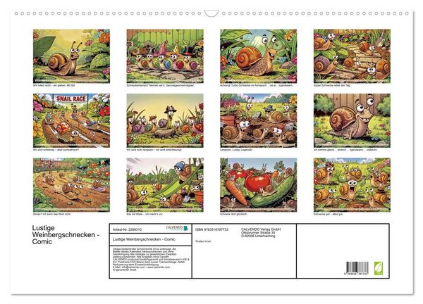 Produktbild: Lustige Weinbergschnecken - Comic (Wandkalender 2027 DIN A2 quer), CALVENDO Monatskalender
