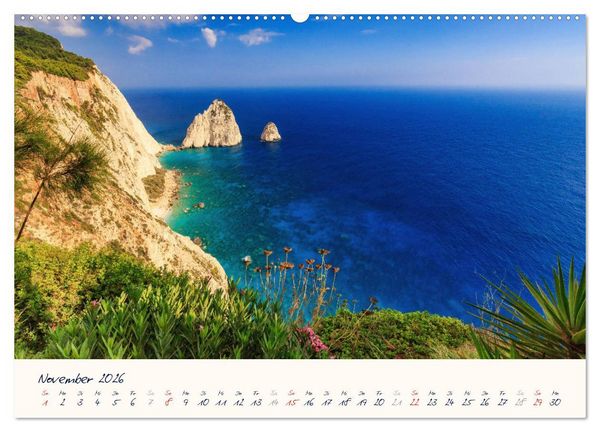 Produktbild: Griechenland - Malerische K&uuml;sten auf Zakynthos und Lefkada (Wandkalender 2026 DIN A2 quer), CALVENDO Monatskalender