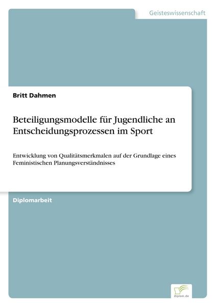 Produktbild: Beteiligungsmodelle f&uuml;r Jugendliche an Entscheidungsprozessen im Sport
