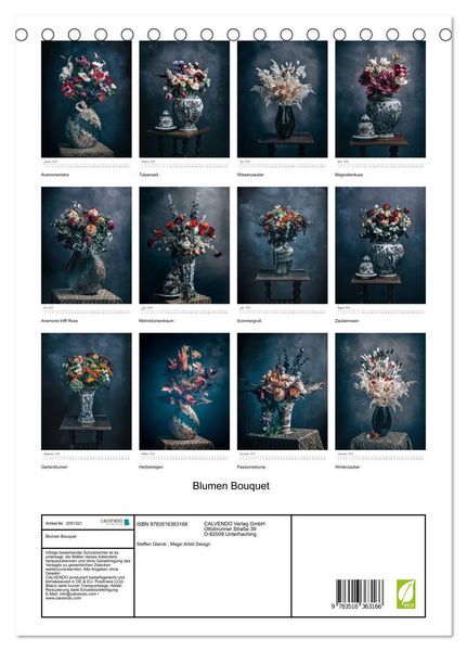 Produktbild: Blumen Bouquet (Tischkalender 2026 DIN A5 hoch), CALVENDO Monatskalender