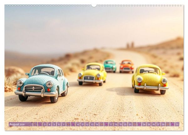 Produktbild: Amigurumi Fahrzeugtr&auml;ume - H&auml;kelstyle in Pastellt&ouml;nen (Wandkalender 2026 DIN A2 quer), CALVENDO Monatskalender