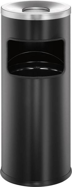 Produktbild: Durable 333201 Papierkorb 17 l Metall (&Oslash; x H) 250 mm x 630 mm Schwarz Inkl. Aschenbecher 1 St.