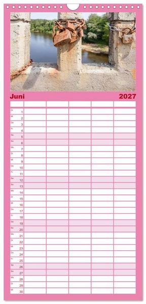 Produktbild: Familienplaner 2027 - Liebesschl&ouml;sser, Ich liebe Dich mit 5 Spalten (Wandkalender, 21 x 45 cm) CALVENDO