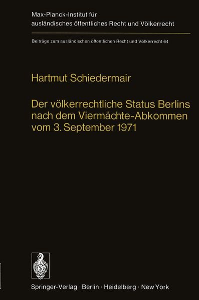 Produktbild: Der v&ouml;lkerrechtliche Status Berlins nach dem Vierm&auml;chte-Abkommen vom 3. September 1971