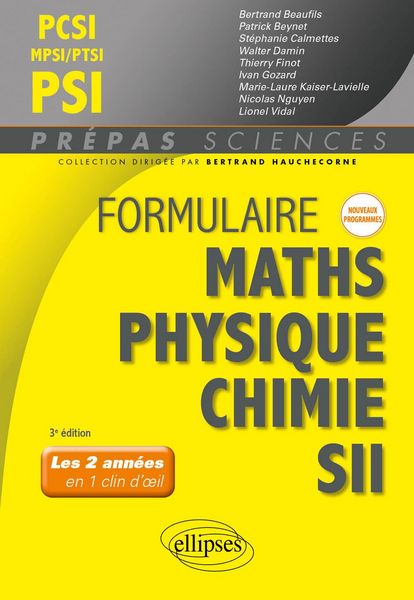 Produktbild: Formulaire PCSI-MPSI-PTSI/PSI - Maths - Physique-chimie - SII - Nouveaux programmes