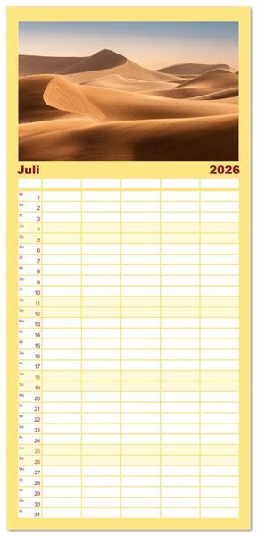 Produktbild: Familienplaner 2026 - Marokko, ein lebendiges Mosaik voller Farben. mit 5 Spalten (Wandkalender, 21 x 45 cm) CALVENDO