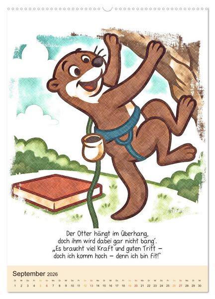 Produktbild: Tierisch hoch hinaus: Von A bis Z durchs Kletterabenteuer! - Der Kalender zum Kinderbuch (Wandkalender 2026 DIN A2 hoch), CALVENDO Monatskalender