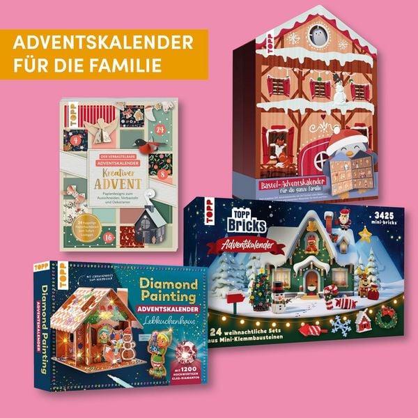 Produktbild: Diamond Painting Adventskalender Lebkuchenhaus. Mit Material und Werkzeug