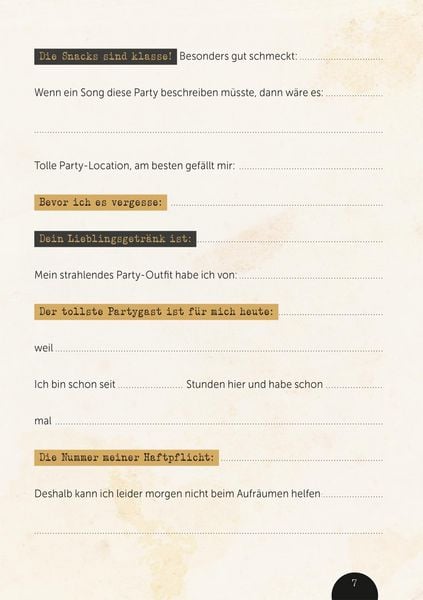 Produktbild: Let's Party: Party! Ausf&uuml;llbuch f&uuml;r Partyg&auml;ste