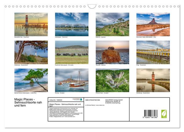 Produktbild: Magic Places - Sehnsuchtsorte nah und fern (Wandkalender 2026 DIN A3 quer), CALVENDO Monatskalender