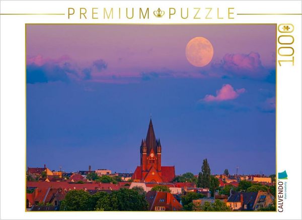 CALVENDO Puzzle Vollmond über der Pauluskirche | 1000 Teile Lege-Größe 64 × 48 cm Foto-Puzzle für glückliche Stunden