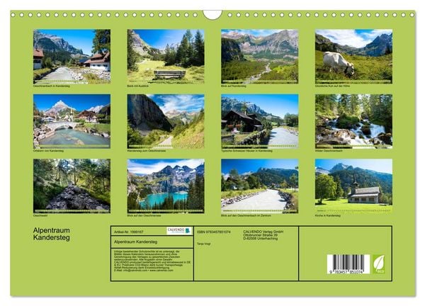 Produktbild: Alpentraum Kandersteg (Wandkalender 2026 DIN A3 quer), CALVENDO Monatskalender
