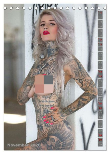 Produktbild: Beauty Tattoo Girls 2026 (Tischkalender 2026 DIN A5 hoch), CALVENDO Monatskalender