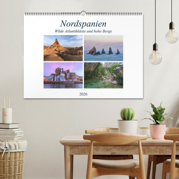Produktbild: Nordspanien, wilde Atlantikk&uuml;ste und hohe Berge (Wandkalender 2026 DIN A2 quer), CALVENDO Monatskalender