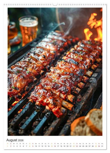 Produktbild: Food BBQ - Deftiges aus der Gourmet-K&uuml;che (hochwertiger Premium Wandkalender 2026 DIN A2 hoch), Kunstdruck in Hochglanz