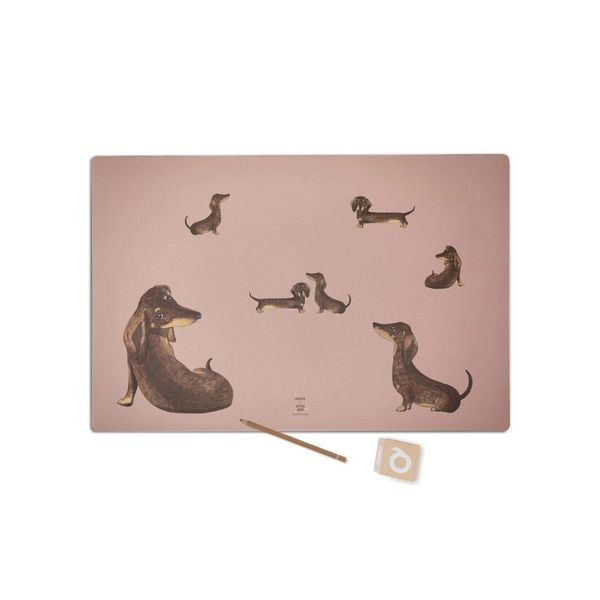 Produktbild: Scriptum Schreibtischunterlage f&uuml;r Kinder Dackel berry - 60 x 40 cm - aus premium Vinyl