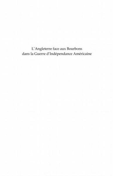 Produktbild: Angleterre face aux Bourbons dans la guerre d'Independance A