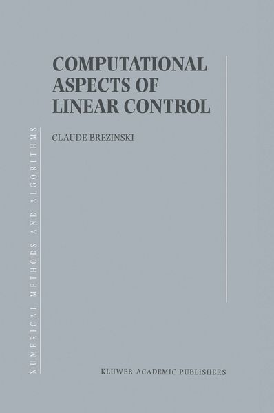 Produktbild: Computational Aspects of Linear Control