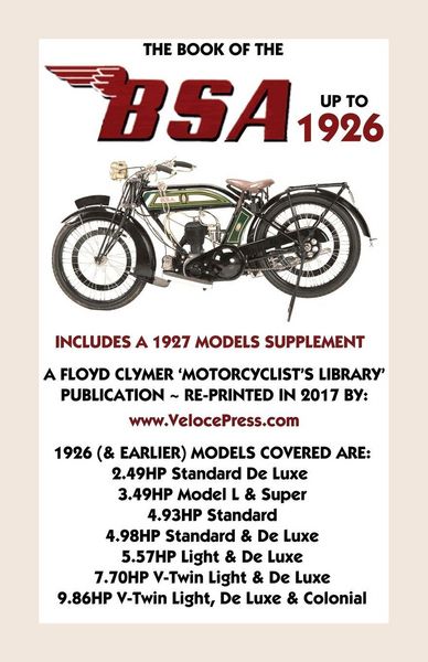Produktbild: Book of the BSA Up to 1926 - Includes a 1927 Models Supplement