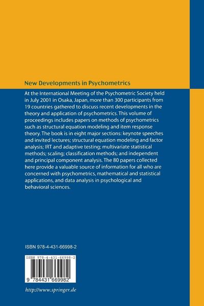 Produktbild: New Developments in Psychometrics
