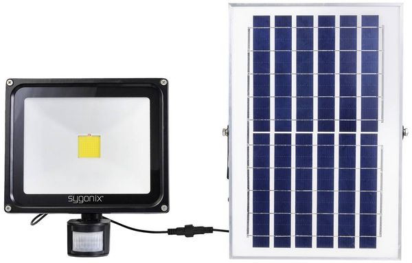 Produktbild: Sygonix SY-5461112 Solar-Spot mit Bewegungsmelder 50W Leuchtfarben: Neutralwei&szlig;