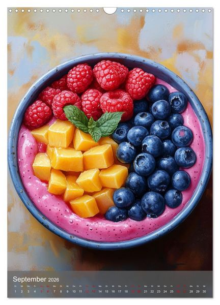 Produktbild: Smoothie Bowls - frisch und fruchtig durchs Jahr (Wandkalender 2026 DIN A3 hoch), CALVENDO Monatskalender