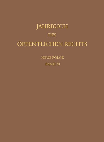 Jahrbuch des öffentlichen Rechts der Gegenwart. Neue Folge