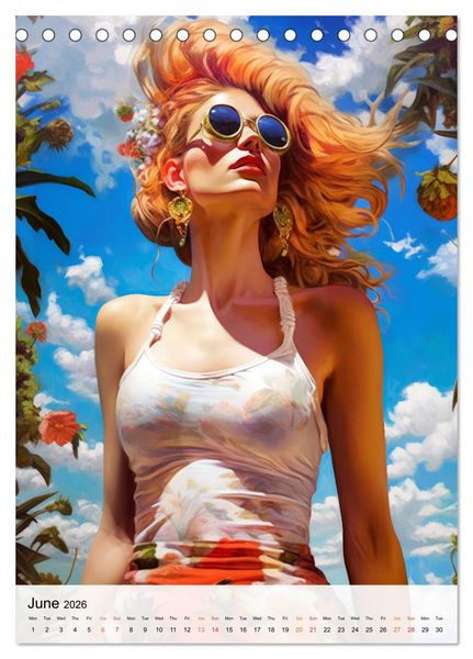 Produktbild: Flourishing Femmes (Desk Calendar 2026 DIN A5 portrait), CALVENDO 12 Month DeskCalendar