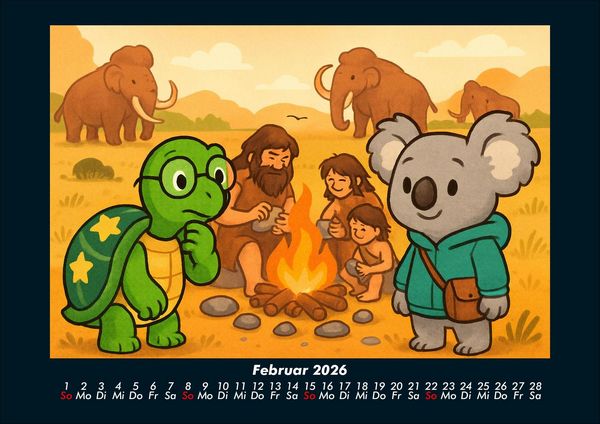 Produktbild: Taz & Kiki - Eine Reise durch die Zeit 2026 Fotokalender DIN A4
