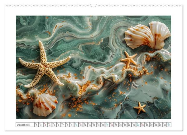 Produktbild: Mamorkunst (Wandkalender 2026 DIN A2 quer), CALVENDO Monatskalender